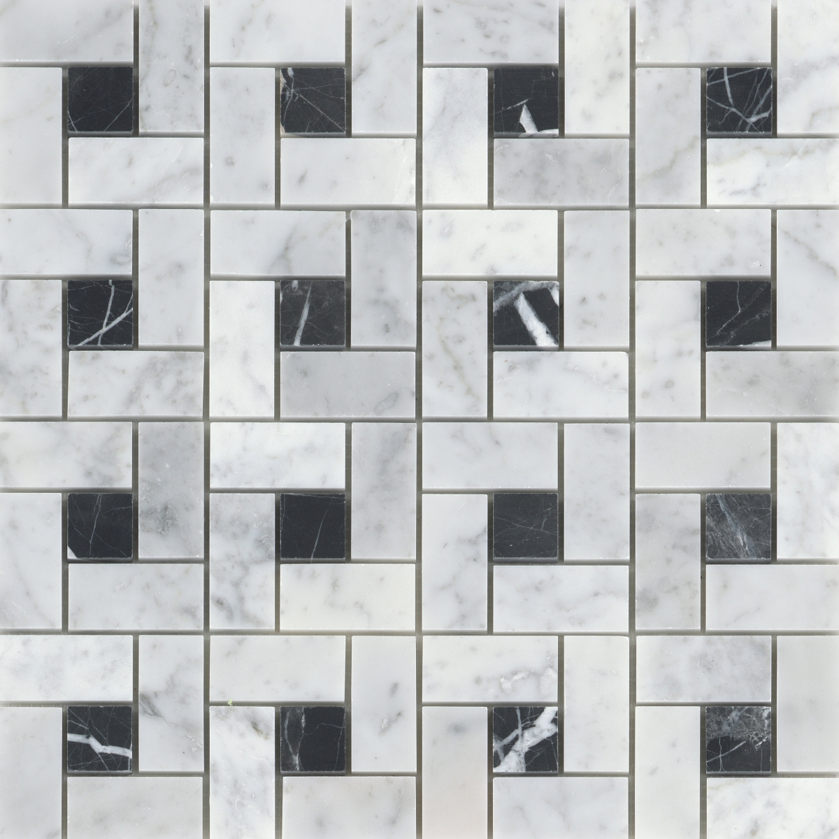 Marble Honed Pinwheel Pattern Mosaic